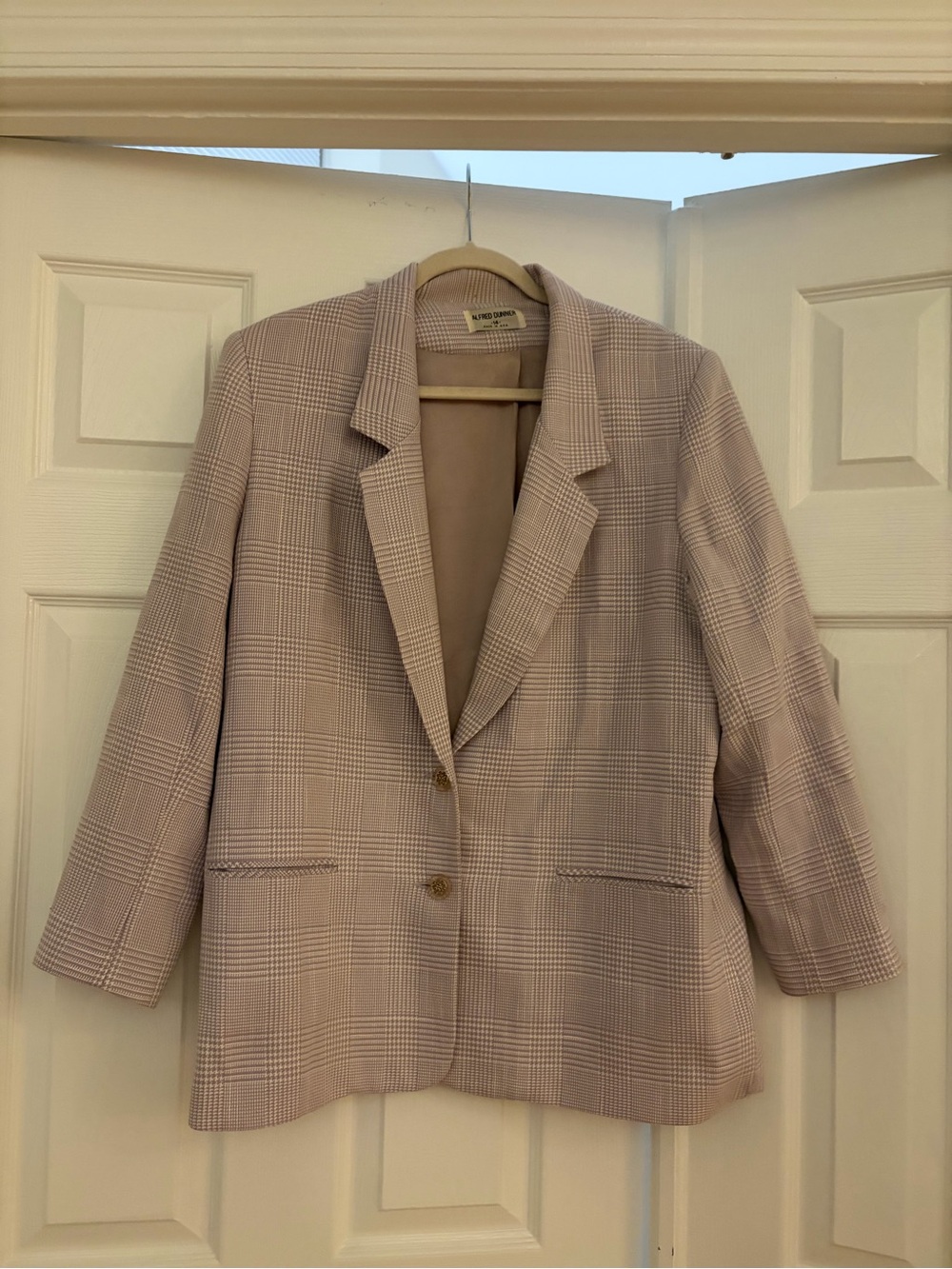 Women’s Plaid Blazer Jacket in Lilac - Classic Tailored Coat